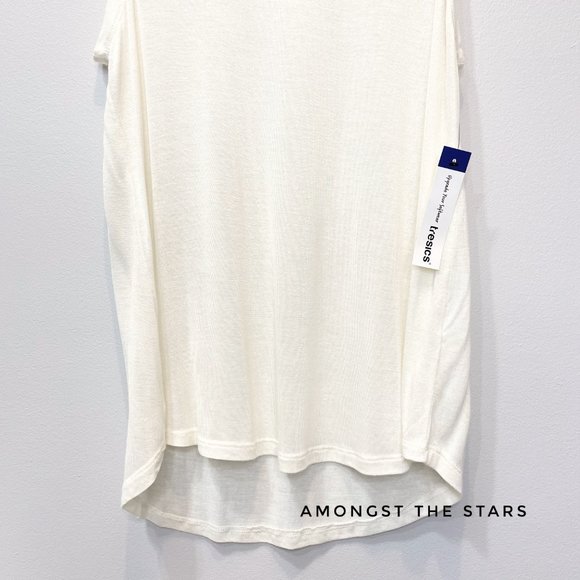 Tresics Cream Deep Armholes Muscle Tunic Tank Top - Picture 4 of 5